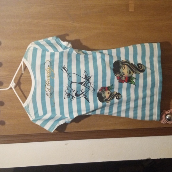 Christian Audigier/Ed Hardy Graphic T Wolf Ladies Hearts M - Picture 15 of 17